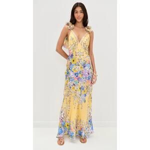 Camilla V Neck Bias with Back Frill Slip Dress